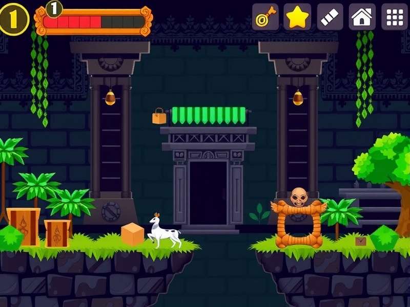 Pixel Temple Escape Game Screenshot